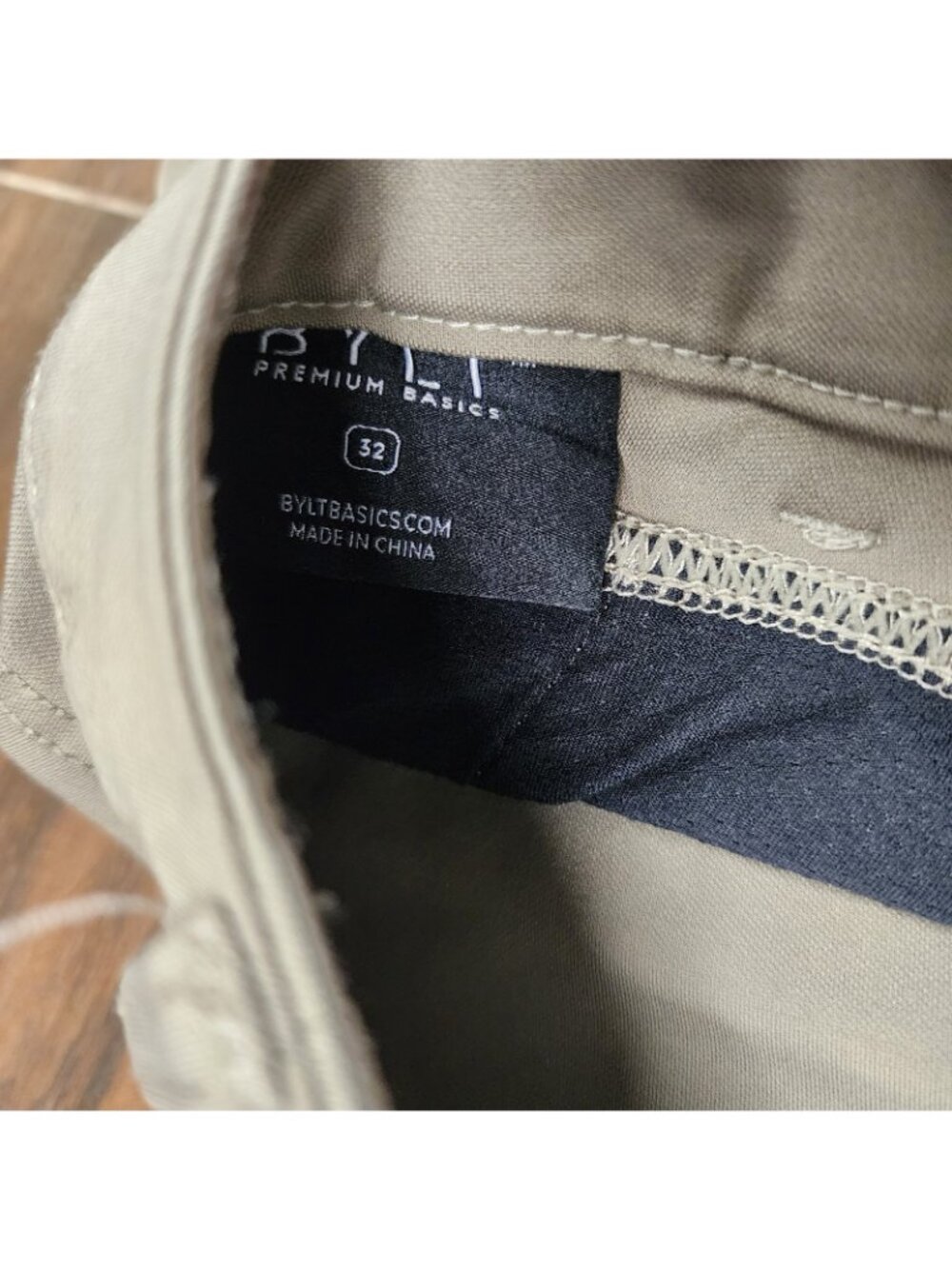 BYLT Premium Basics Everyday Pants Mens 32x26 Chino Khaki Casual Stretch - Picture 4 of 11